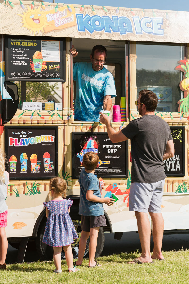 Attendees enjoyed snow cones and treats from Kona Ice.