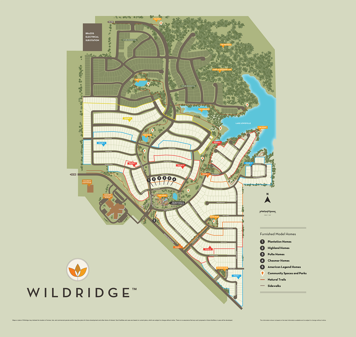 Map Wildridge Homes from the 270s 700s in Oak Point, Texas